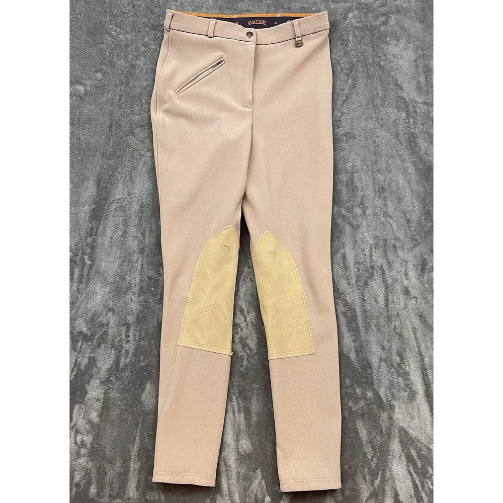Ovation Riding Breeches Women 30 R Beige Good Knee Patch Equestrian